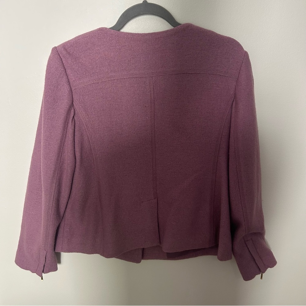 Talbots Cardigan/Jacket Wool Blend Liliac Gold Hardwear Closure 8P - Picture 6 of 9